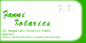 fanni kolarics business card